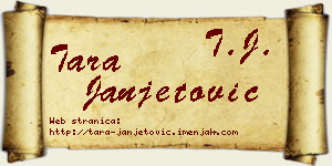 Tara Janjetović vizit kartica